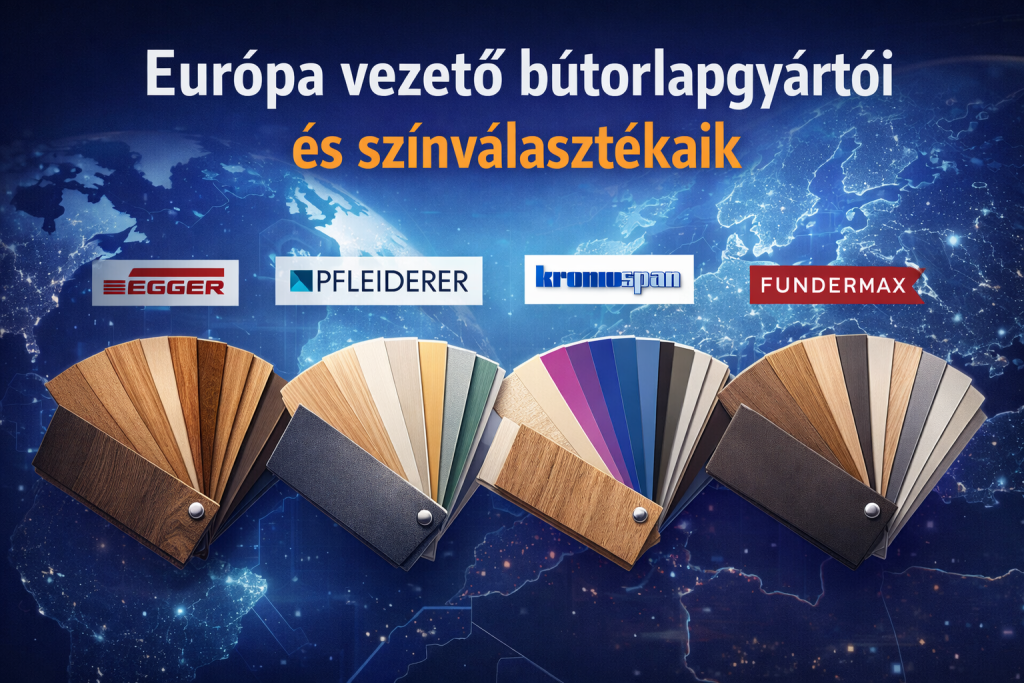 Európa vezető bútorlapgyártói és színválasztékaik